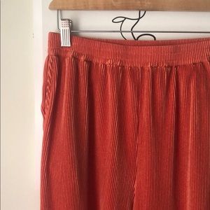 Red orange flowy pants